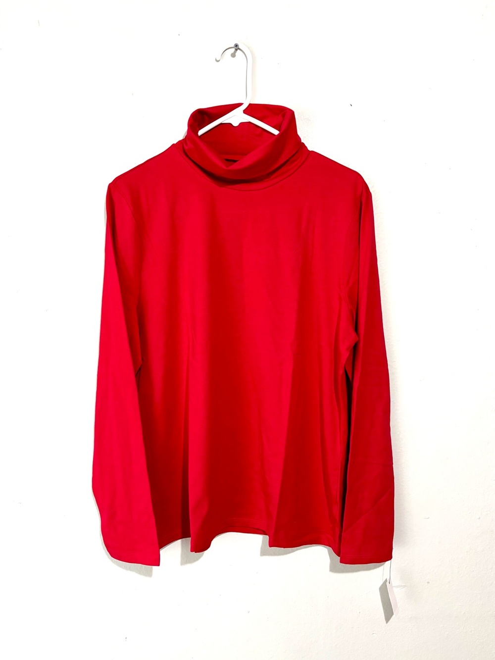 NWT Talbots Long Sleeve Turtleneck T Shirt Womens Size XL Red Stretch
